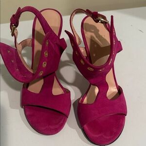Stuart Weitzman Fuchsia Suede Heels